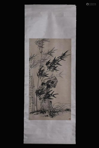 A CHINESE PAPER SCROLL PAINTING,ATTRIBUTE…