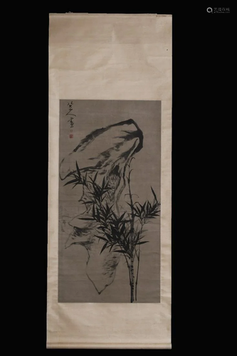 A CHINESE PAPER SCROLL PAINTING,ATTRIBUTE…