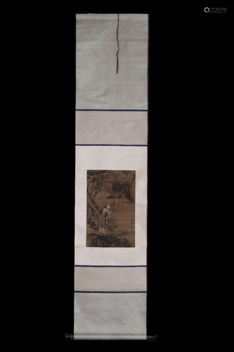 A CHINESE SILK SCROLL PAINTING, ATTRIBUTE…