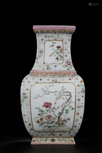 A CHINESE FAMILLE ROSE â€˜FLORALâ€™ VASE …