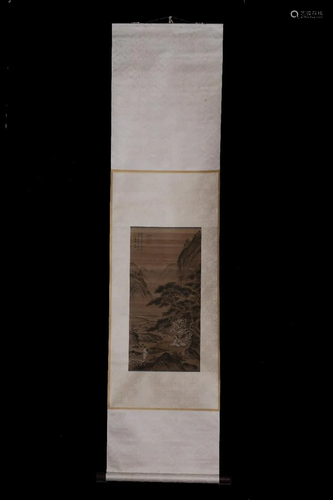 A CHINESE SILK SCROLL PAINTING,ATTRIBUTE…