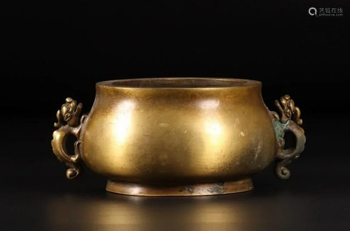 A CHINESE GILT-BRONZE CENSER, XUANDE P…