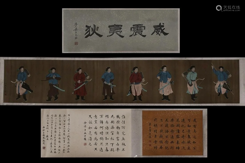 A CHINESE SILK SCROLL PAINTING, ATTRIBUTE…