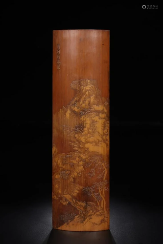 A CHINESE BAMBOO WRISTREST, QING DYNASTY