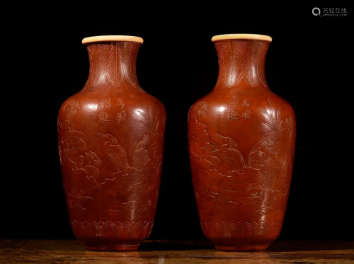 A PAIR OF CHINESE GUARD VASE, DAOGUANG P…