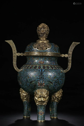 A CHINESE CLOISONNE ENAMEL â€˜FL…