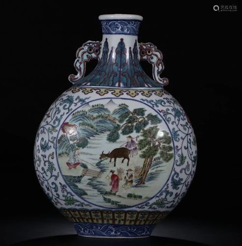 A CHINESE OVERGLAZED MOONFLASK …