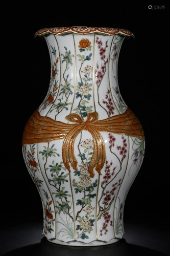 A CHINESE FAMILLE ROSE â€˜FLORALâ€™ VASE …