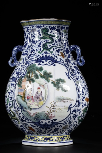 A CHINESE FAMILLE ROSE AND UNDERGLAZE BLU…