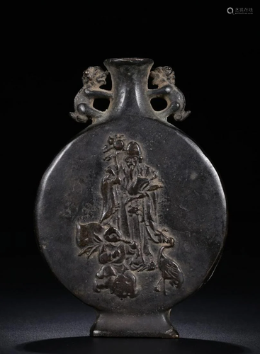 A CHINESE BRONZE VASE , QING DYNASTY