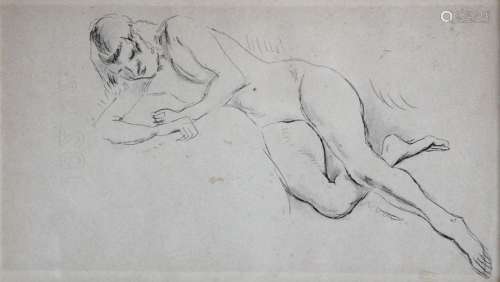 Jules PASCIN (1885 1930) Nu allongé. Encre de Chin…