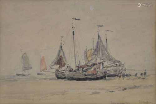 Eugène BOUDIN (1824 1898) Voiliers à marée basse à…