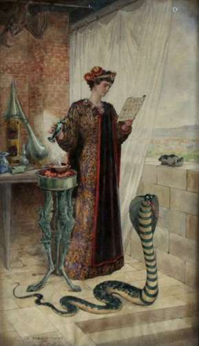 Horace de CALLIAS (1847 1921). La magicienne. Aqua…