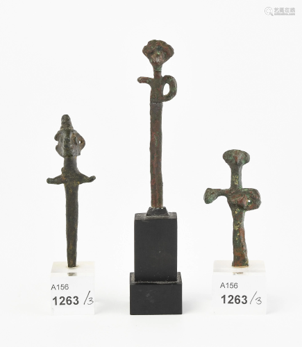 Lot: 3 kanaanäische Bronzefiguren