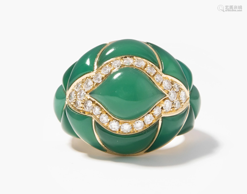 Chrysopras-Brillant-Ring