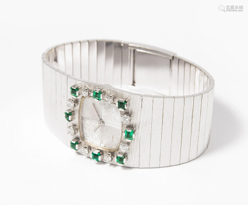 Brillant-Smaragd-Armbanduhr