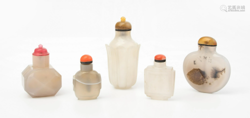 5 Achat Snuff Bottles