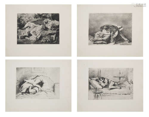 A GROUP OF 36 EROTIC HELIOGRAVURES BY MIHALY VON ZICHY (HUNGARIAN 1827-1906) FROM 'LIEBE' PORTFOLIO