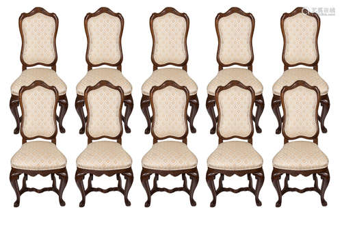 A SET OF EIGHT DINING CHAIRS, EARLY 20TH CENTURY