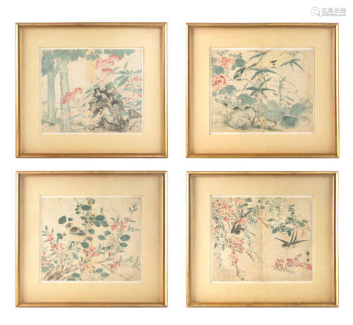 A GROUP OF FOUR CHINESE BIRD AND FLOWER PAINTINGS, 20TH CENTURY