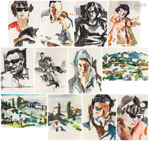 A GROUP OF 12 WORKS ON PAPER BY STANLEY BORIS PRANSKY (AMERICAN 1931-1965)