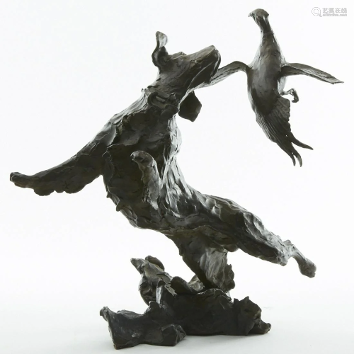 Kreg Harrison Bronze Sculpture Springer Spaniel L