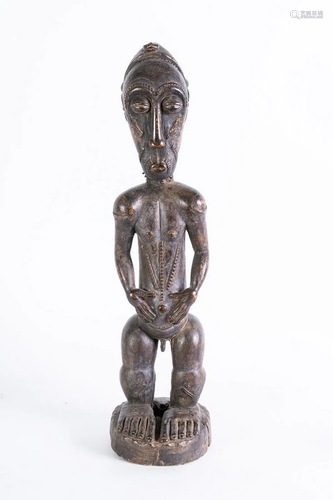 Arte africana Standing figure blolo bian, Baule Ivory