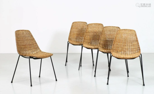GIAN FRANCO LEGLER Five chairs (5).