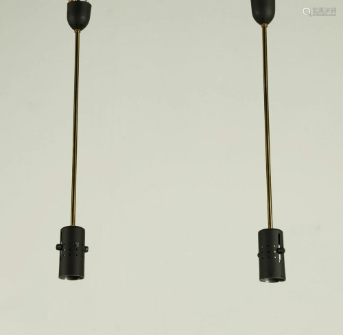 MANIFATTURA ITALIANA Pair of suspended lamps (2).