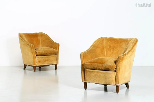 GIO PONTI Pair of armchairs (2).