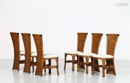 VIVAI DEL SUD (In the style of.) Six chairs (6).