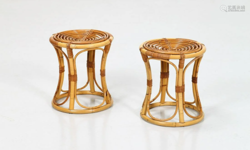 MANIFATTURA ITALIANA Pair of stools (2).