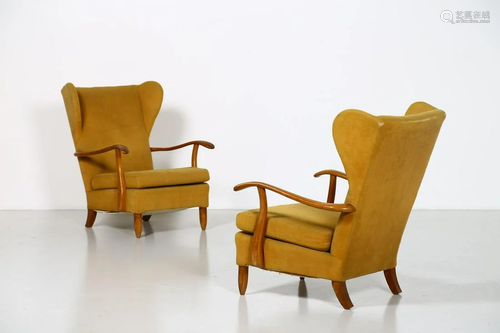 PAOLO BUFFA (Attributed to.) Pair of armchairs (2).