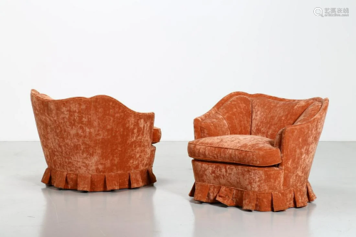 MANIFATTURA ITALIANA Pair of armchairs (2).