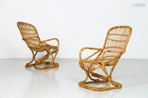 MANIFATTURA ITALIANA Pair of armchairs (2).