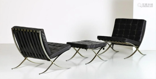 LUDWIG MIES VAN DER ROHE Pair of armchairs with…
