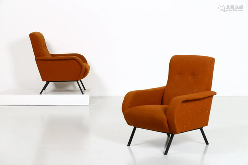 MANIFATTURA ITALIANA Pair of armchairs (2).