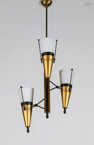 MANIFATTURA ITALIANA Suspended three lights lamp.