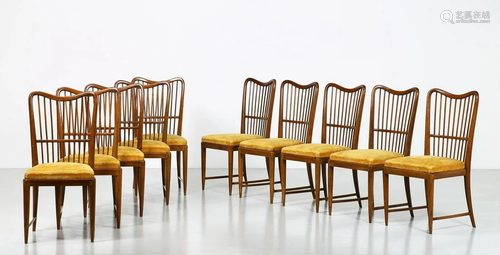 PAOLO BUFFA (In the style of.) Ten chairs (10).