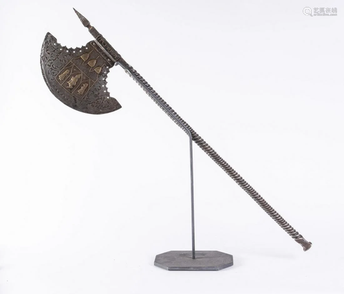 Arte Indiana A large cerimonial axe decorated with