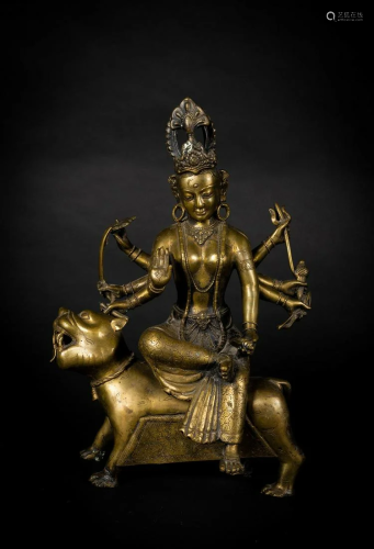 Arte Indiana A bronze figure of DurgaIndia, 19th