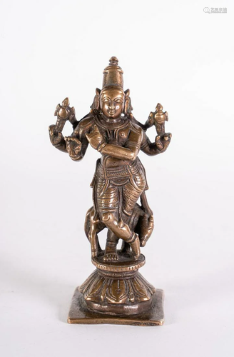 Arte Indiana A bronze figure of Krishna