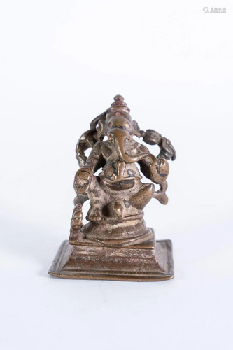 Arte Indiana A bronze devotional figure of Ganesh