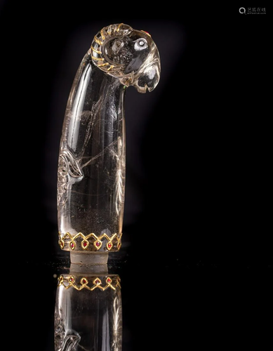 Arte Indiana A rock crystal ram headed dagger …