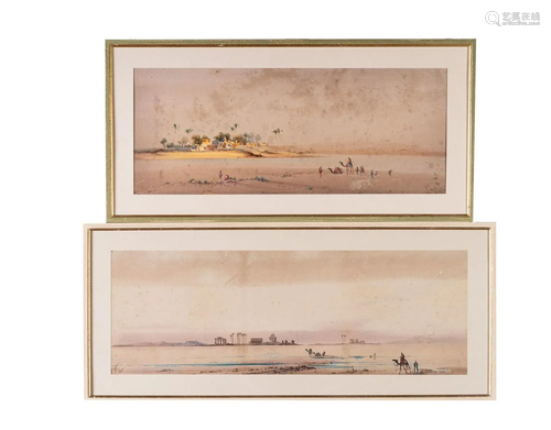 Arte Islamica A pair of watercolour orientalist scenes