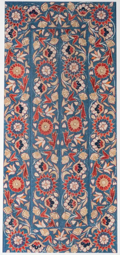Arte Islamica A Zand floral textile over blue ground