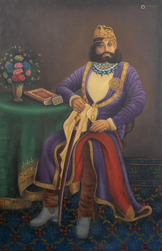 Arte Islamica A large painting portraying Sir Venkat