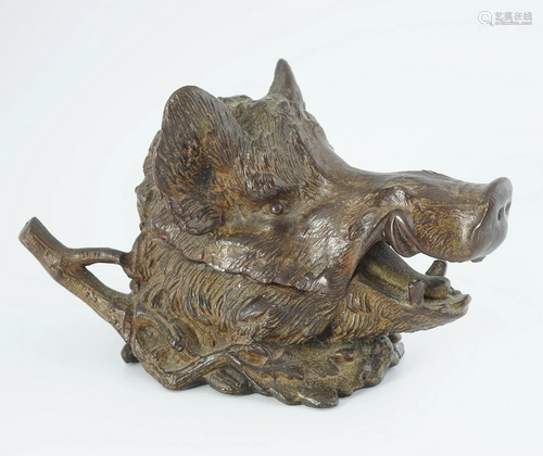 19TH-CENTURY BRONZE INKWELL