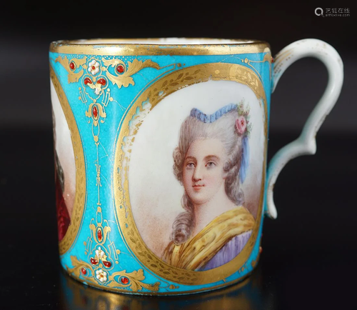 18TH-CENTURY SEVRES PORCELAIN PORTRAIT CABIN…