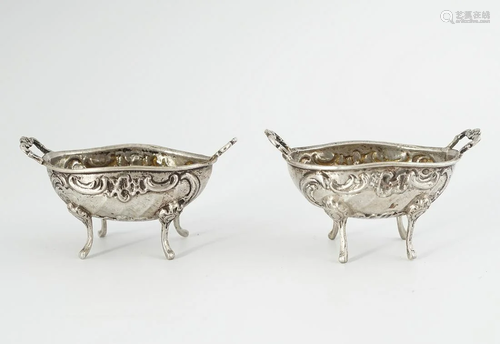 PAIR OF GERMAN SILVER SALTS